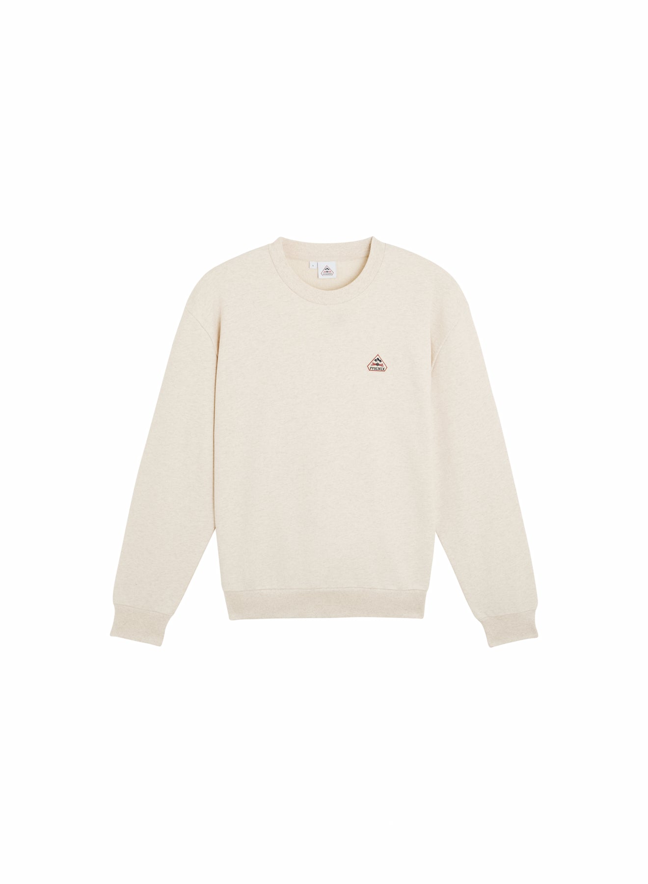 Sweat à col rond unisexe en coton bio Pyrenex Phase creme