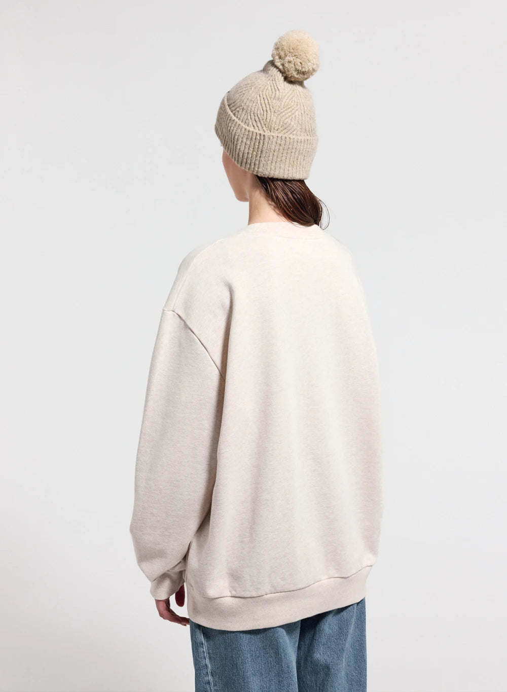 Pyrenex Phase unisex organic cotton crew-neck jumper in cream-4
