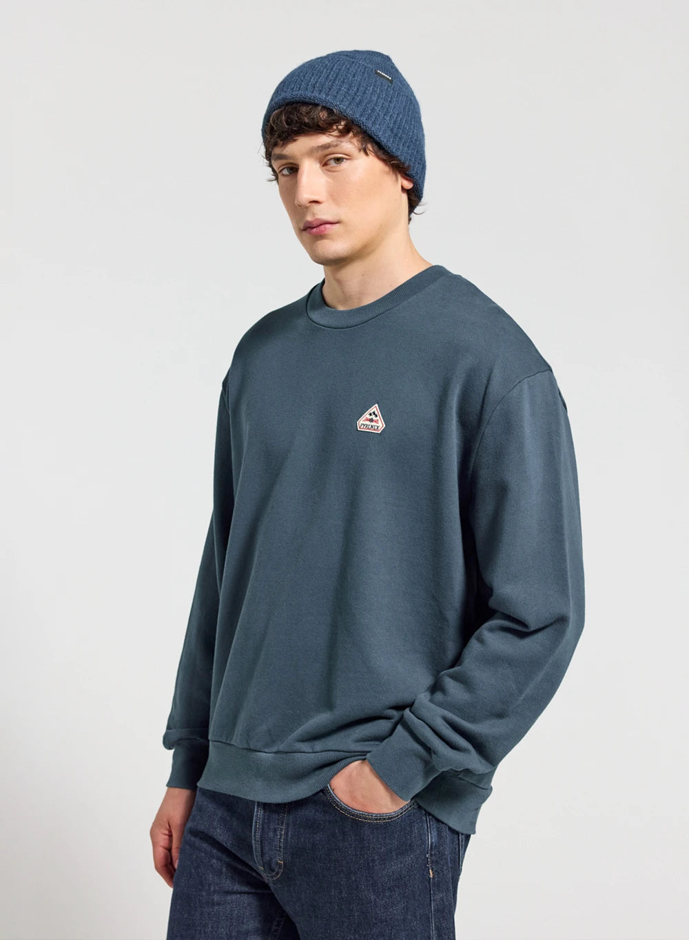 Pyrenex Phase unisex sweater in organic cotton azure blue-2