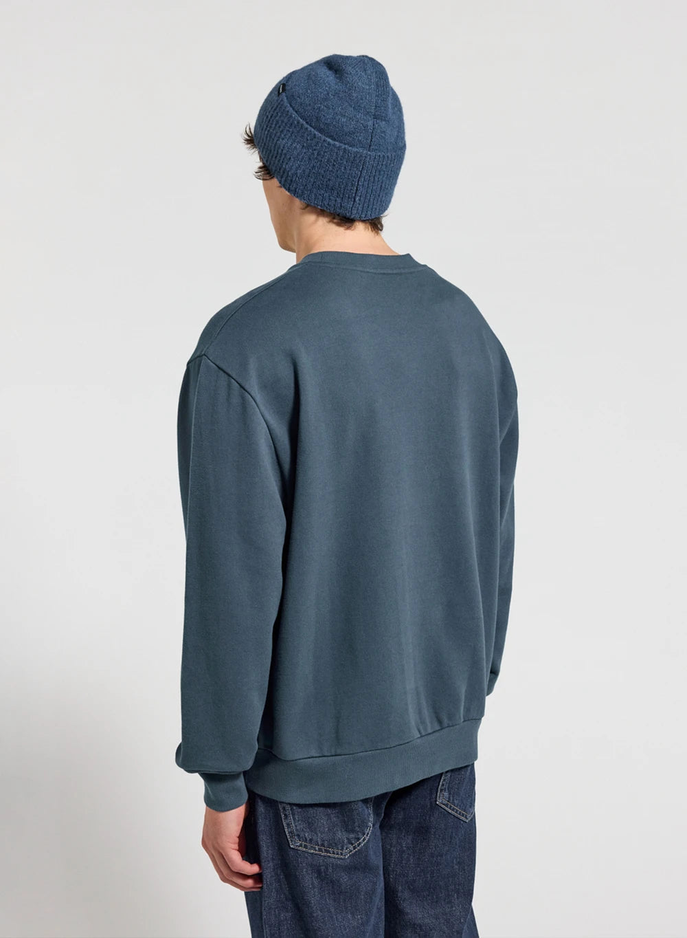 Sweat à col rond homme en coton bio Pyrenex Phase bleu azur