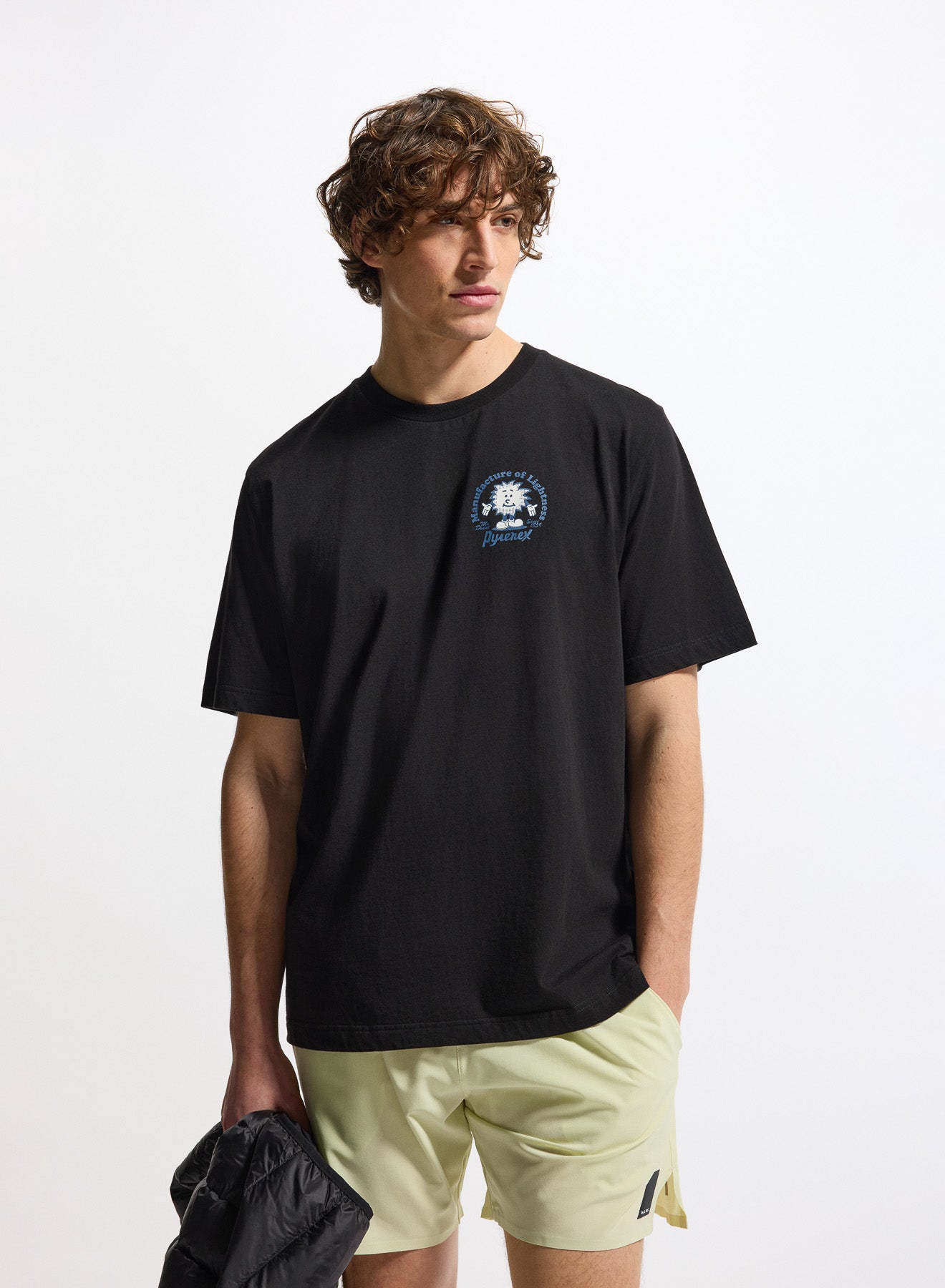 T-shirt homme en coton biologique Pyrenex Mfg Tee noir