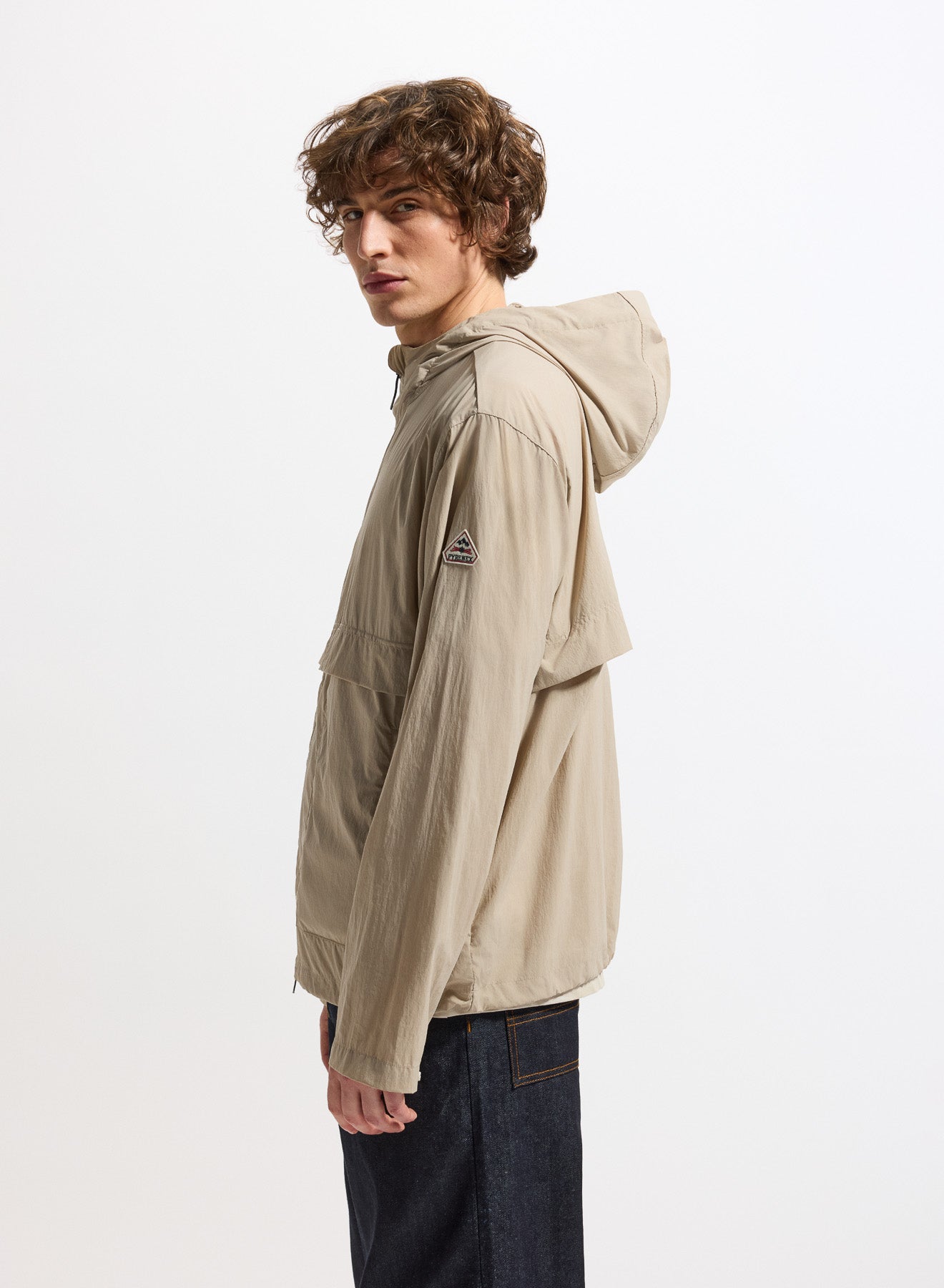 Coupe-vent unisexe à capuche Pyrenex Soulere beige homme