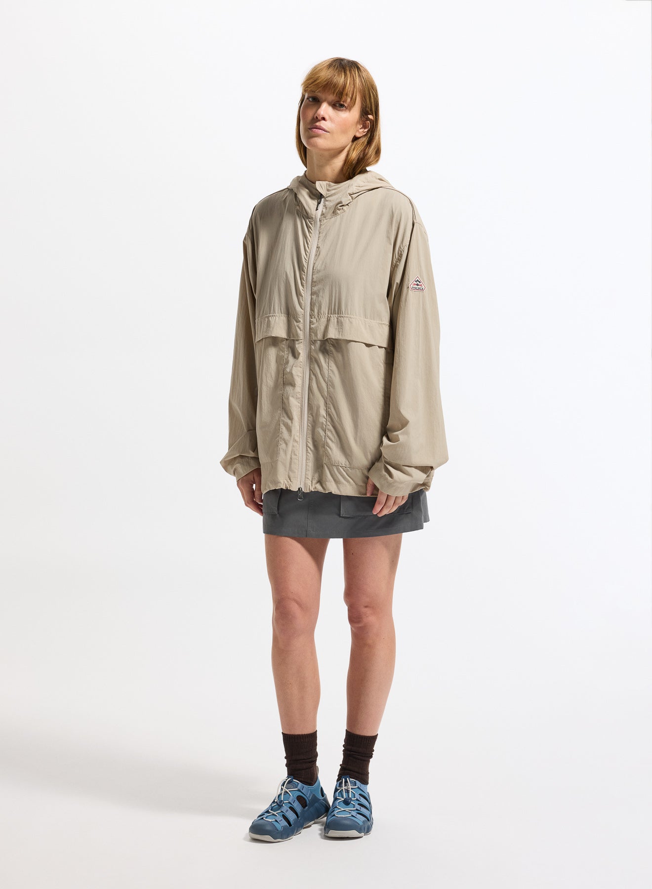 Pyrenex Soulere Unisex Hooded Windbreaker light taupe-4
