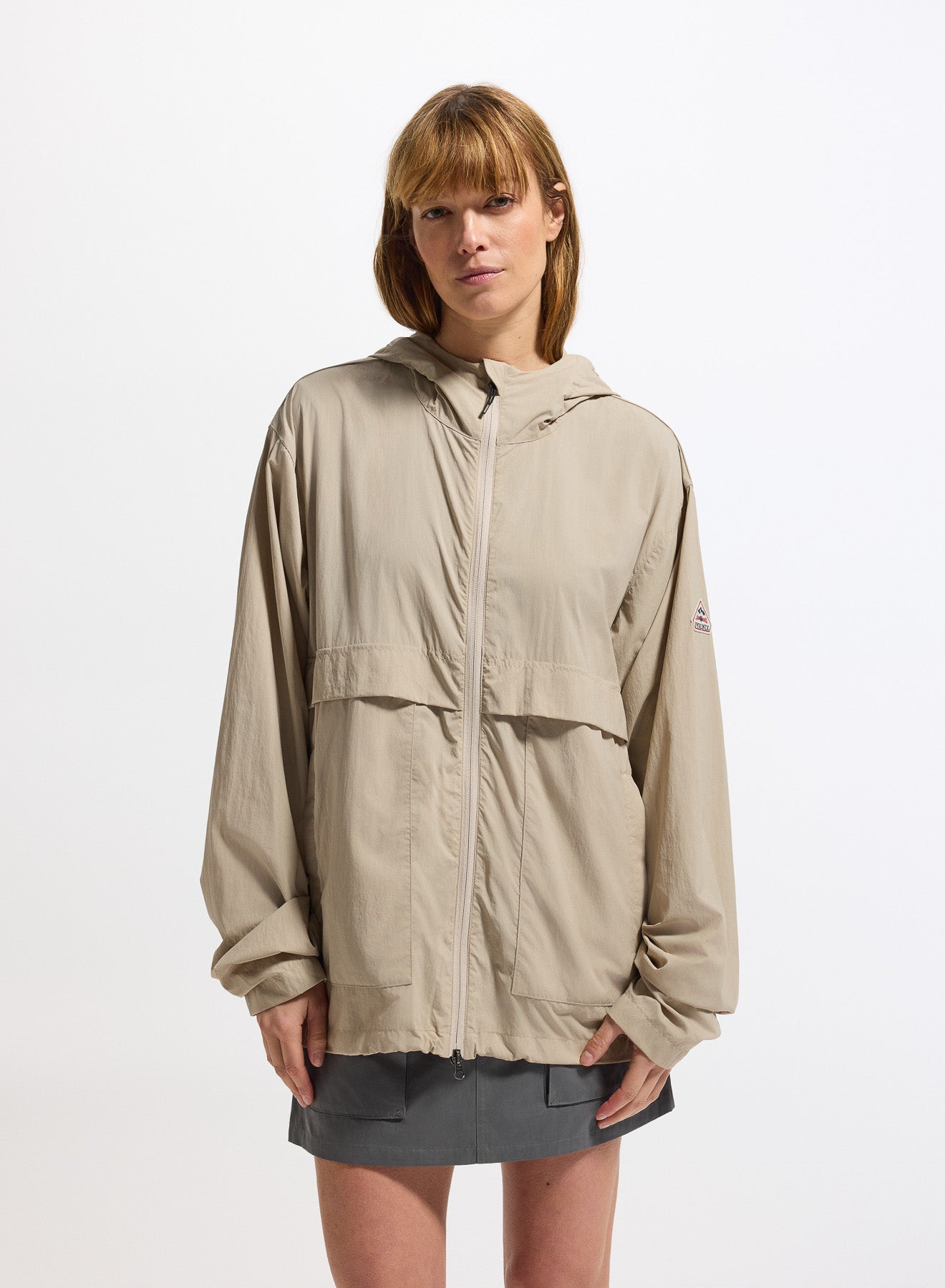 Pyrenex Soulere Unisex Hooded Windbreaker light taupe-2