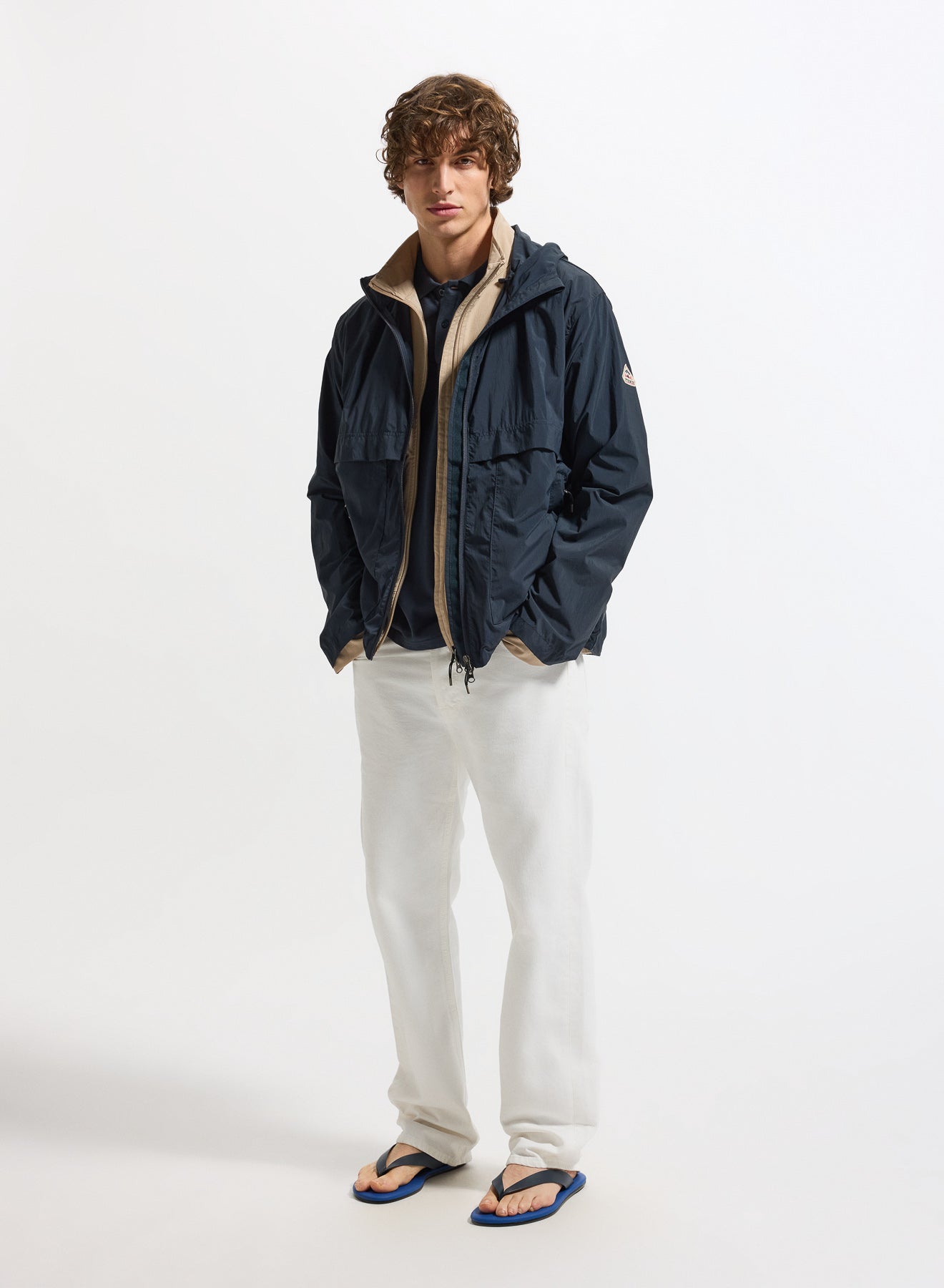 Coupe-vent homme à capuche Pyrenex Soulere bleu foncé