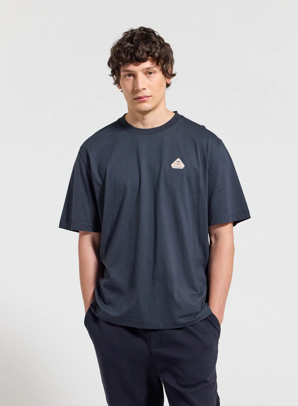 T-shirt homme en coton biologique Pyrenex Classic bleu marine