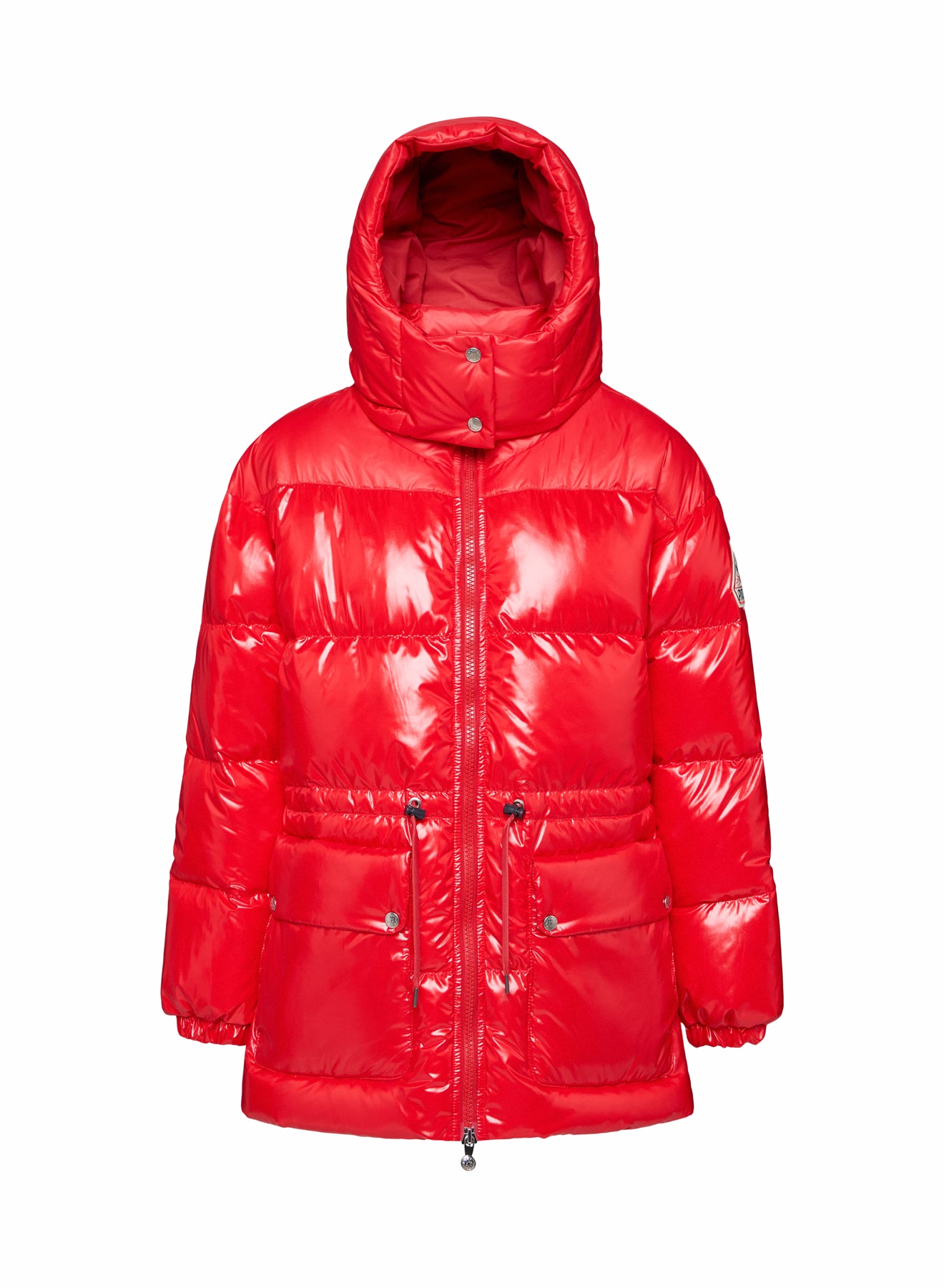 Doudoune brillante à capuche femme Pyrenex Alexa rouge