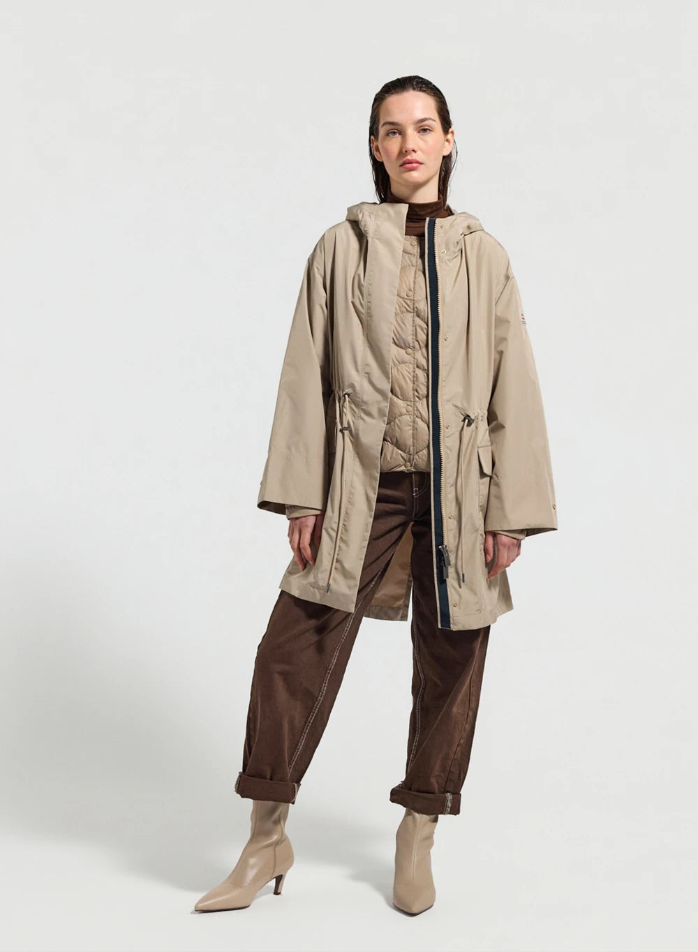 Pyrenex Grace women's light beige raincoat-3