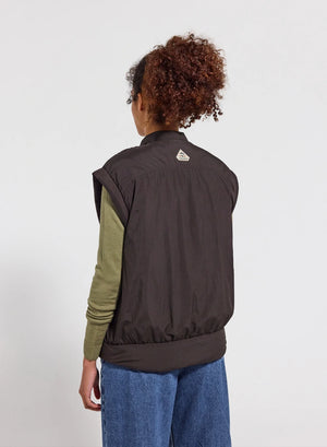 Women's lightweight sleeveless down jacket Pyrenex Ritzy dark brown-3