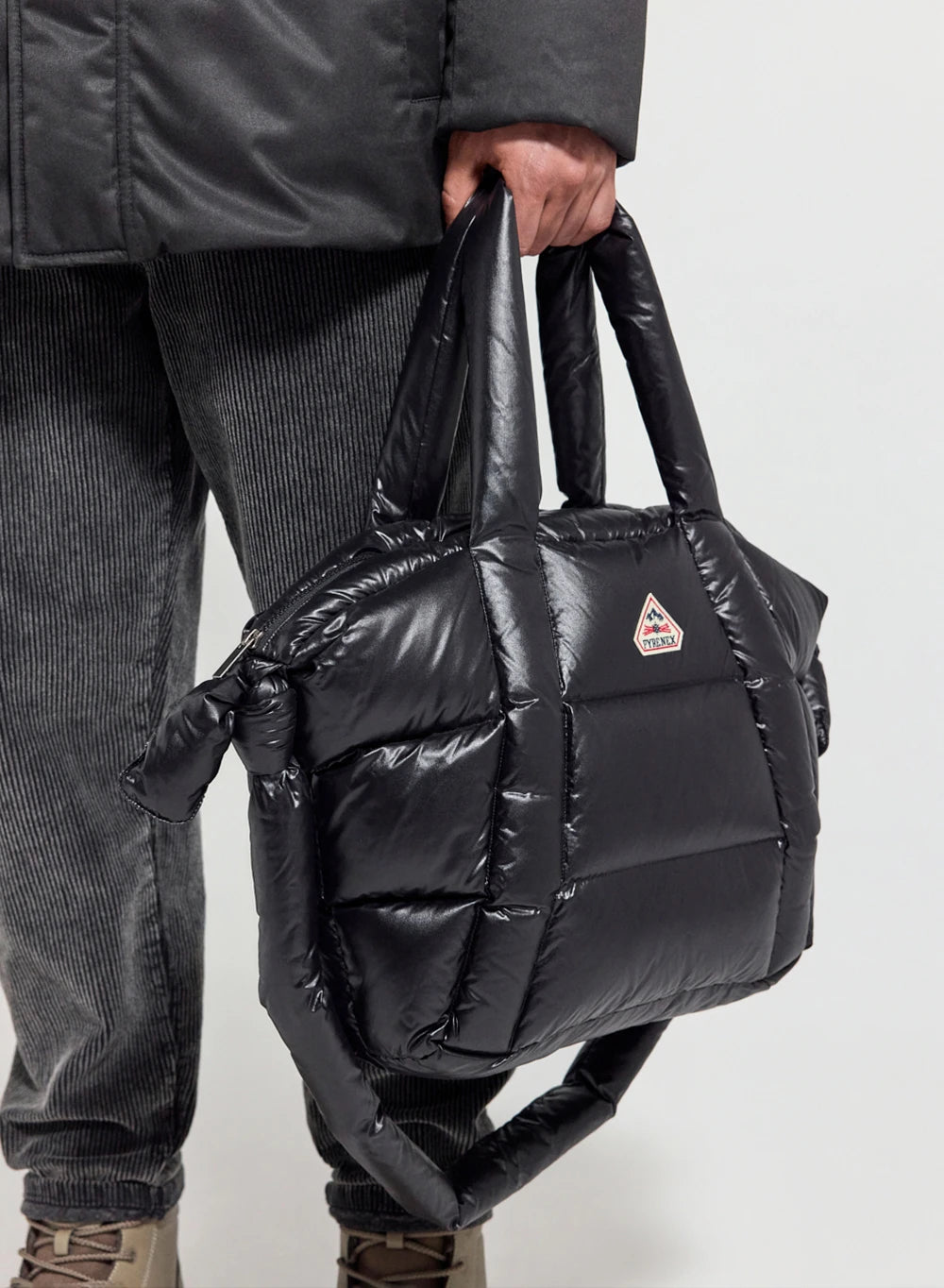 Sac cabas matelassé en duvet Hollow noir