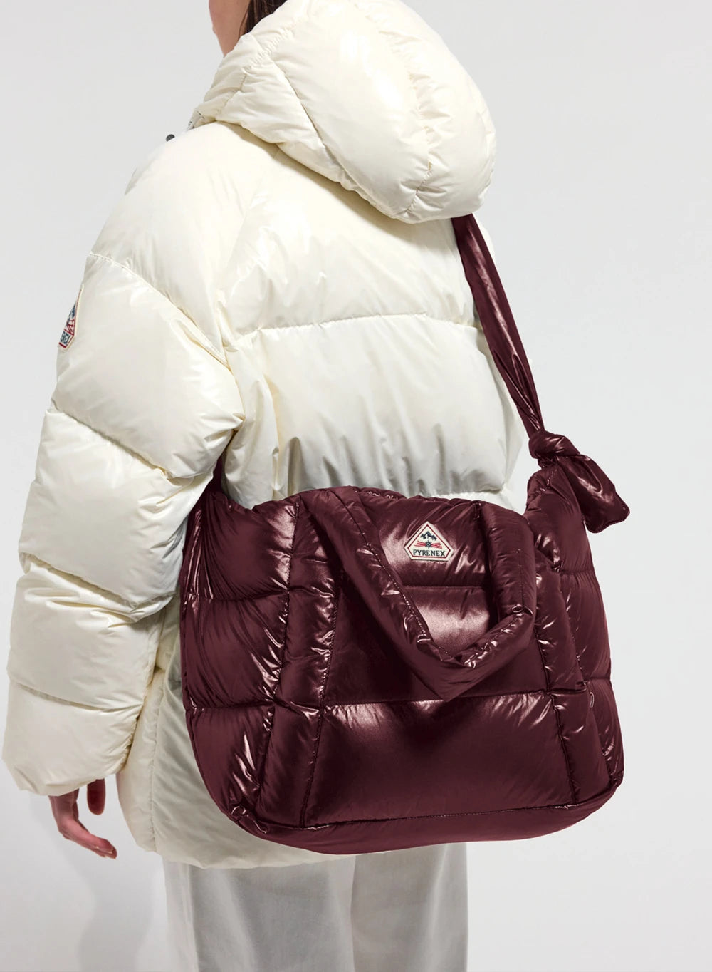 Gesteppte Cabas-Tasche aus Daune Hollow Bordeaux-1
