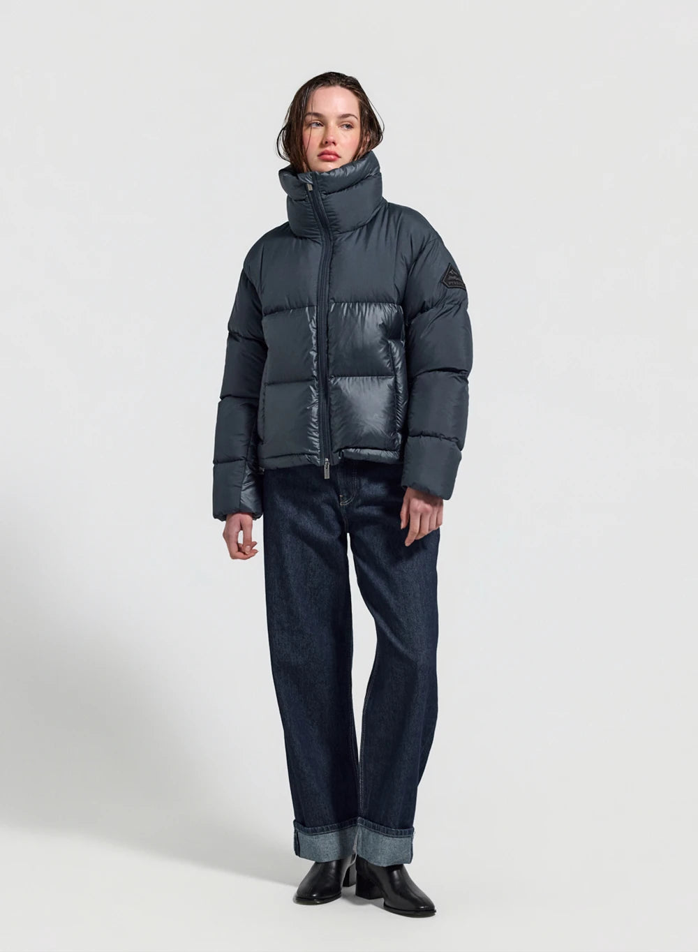 Doudoune courte Pyrenex femme Cezy made in Saint Sever bleu foncé-2