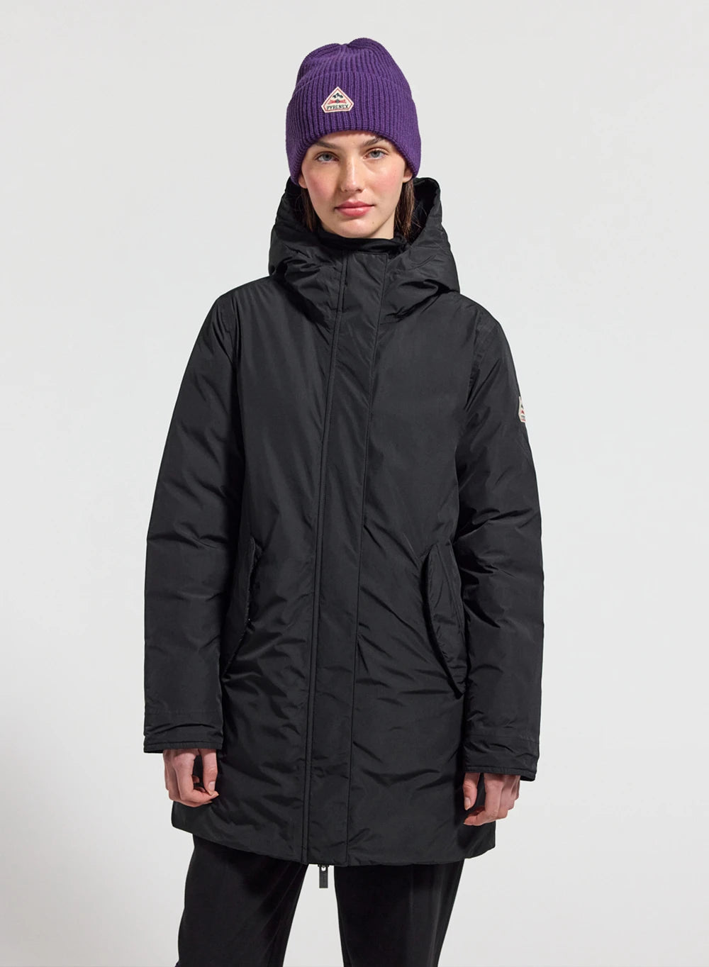 Pyrenex Easy women's black waterproof parka filled with natural down-1