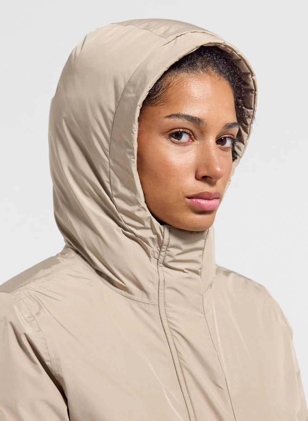 Pyrenex Easy beige women's waterproof parka in natural down-6
