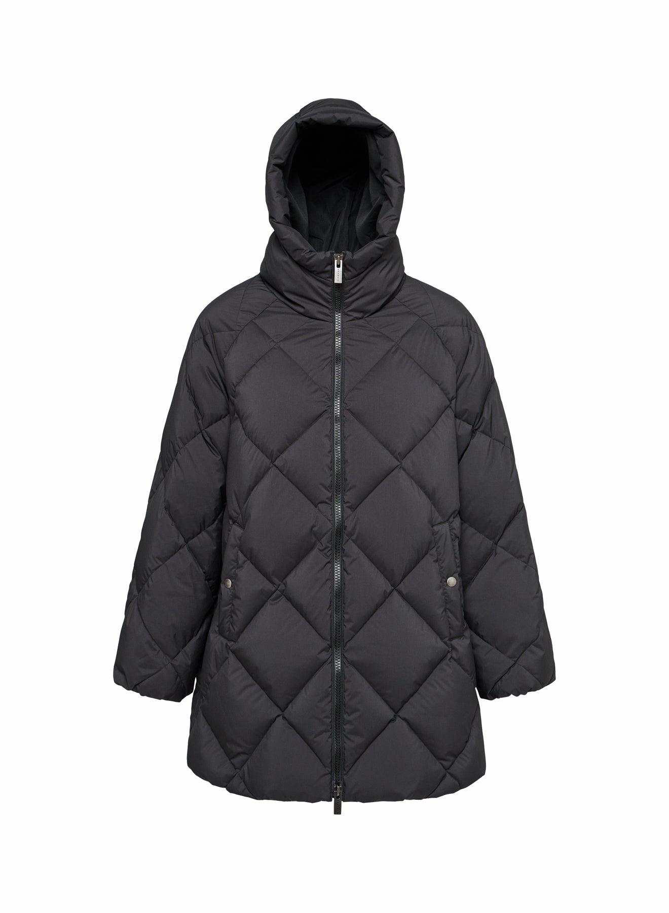 Pyrenex Adele Women's Long Hooded Puffer Jacket Black Parka-7