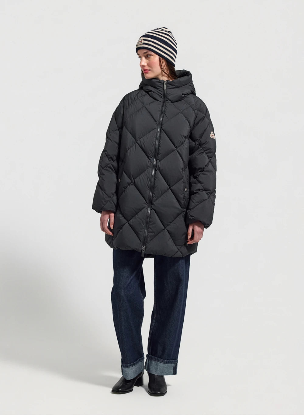Doudoune longue à capuche femme Pyrenex Adele Parka noire