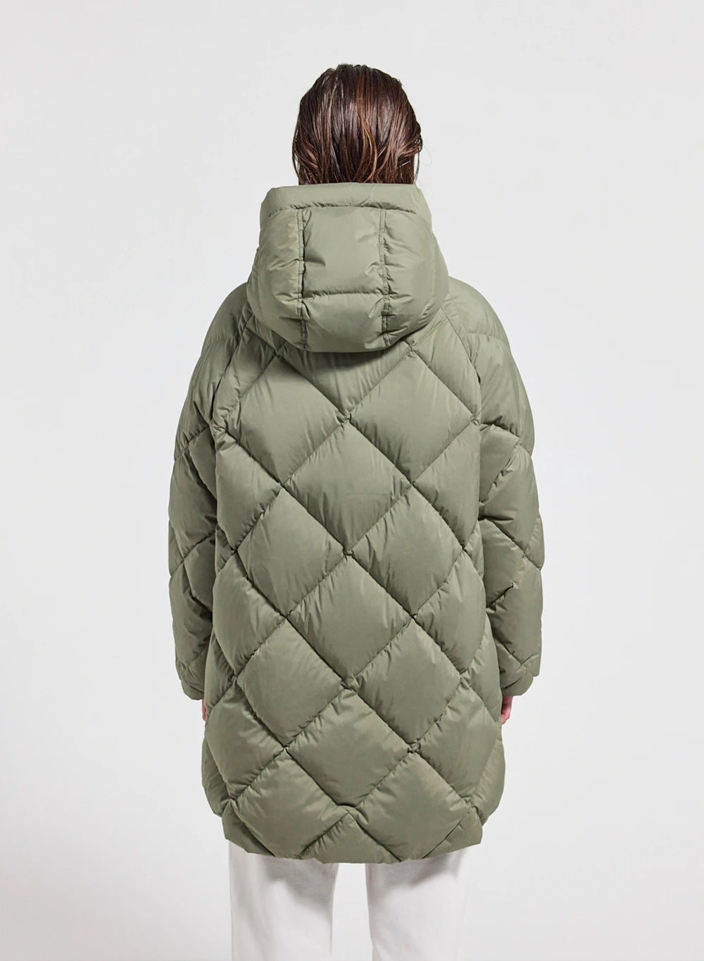 Doudoune longue à capuche femme Pyrenex Adele Parka kaki clair