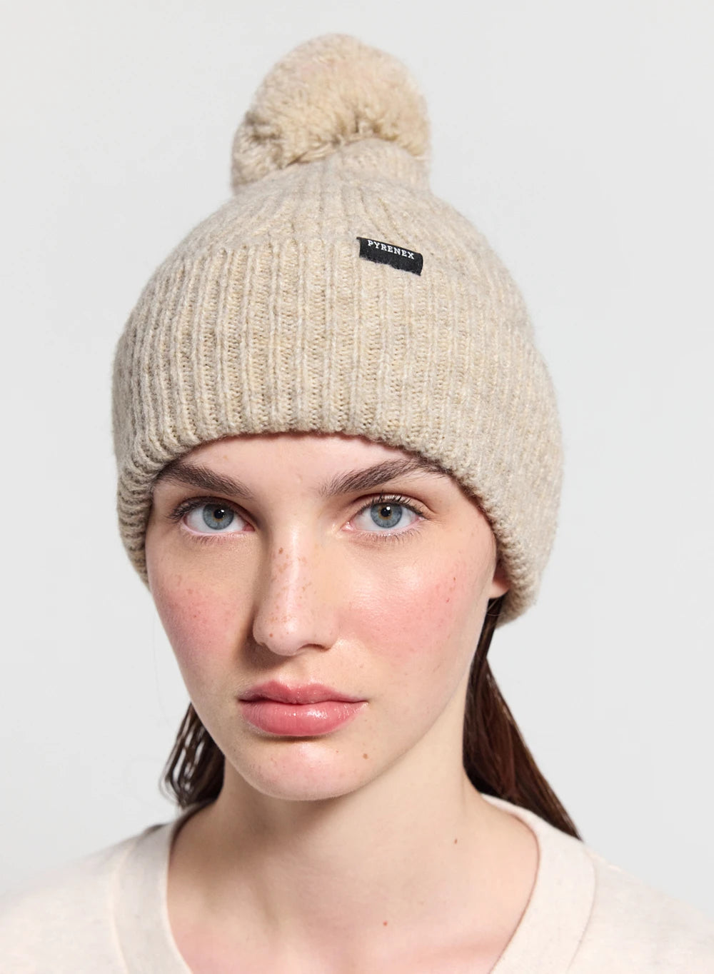 Light beige Elur pom-pom hat-1