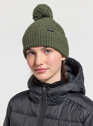 Elur dark khaki pompom beanie