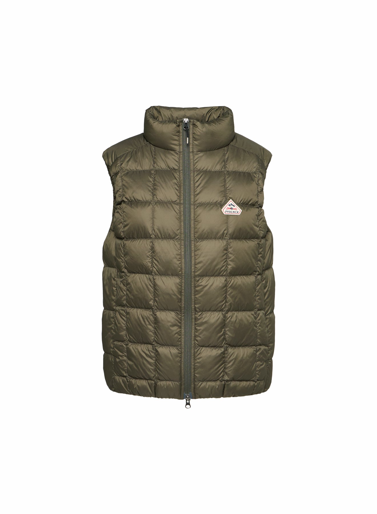 Pyrenex Sunray women's ultra-lightweight sleeveless down jacket in dark khaki-4