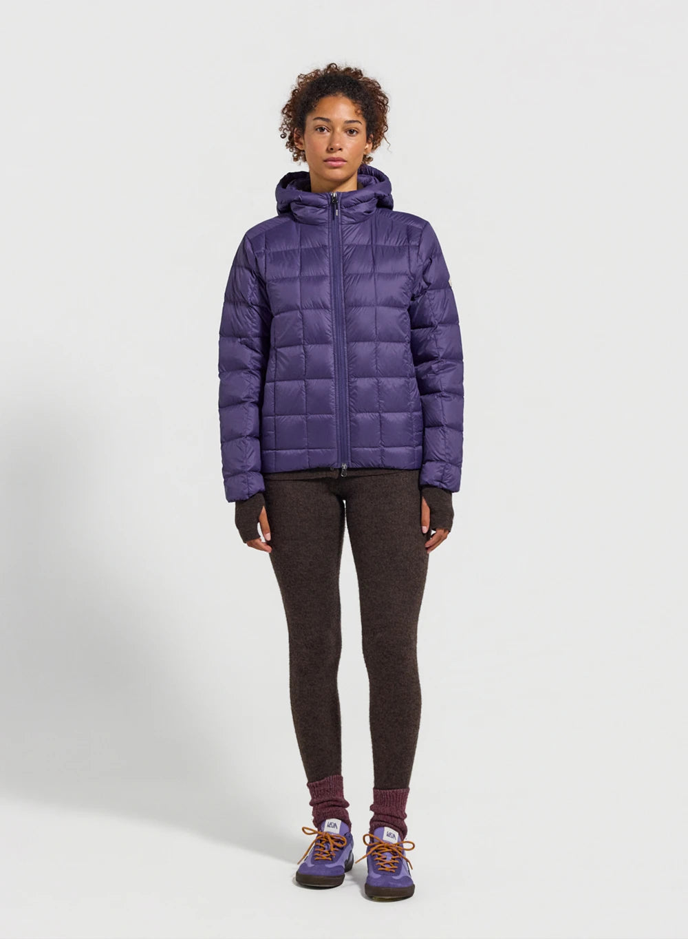 Pyrenex Sunray women's ultra-lightweight hooded down jacket in purple-2