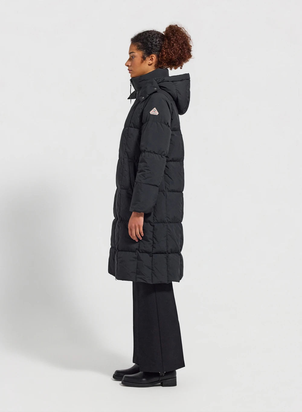 Mystery Black Women's Long Winter Puffer Jacket with Hood-4