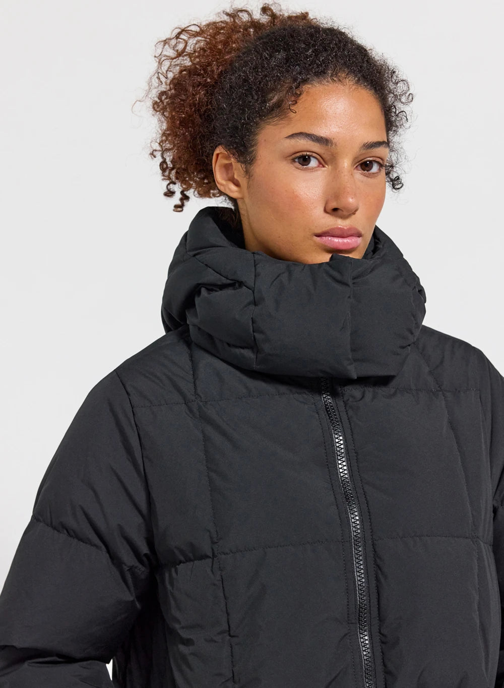 Mystery Black Women's Long Winter Puffer Jacket with Hood-6