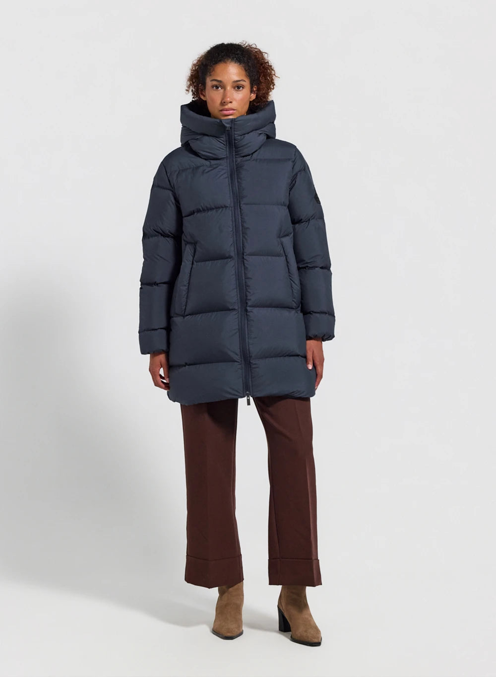 Halblange Daunenjacke Pyrenex Damen Colibri made in Saint Sever dunkelblau