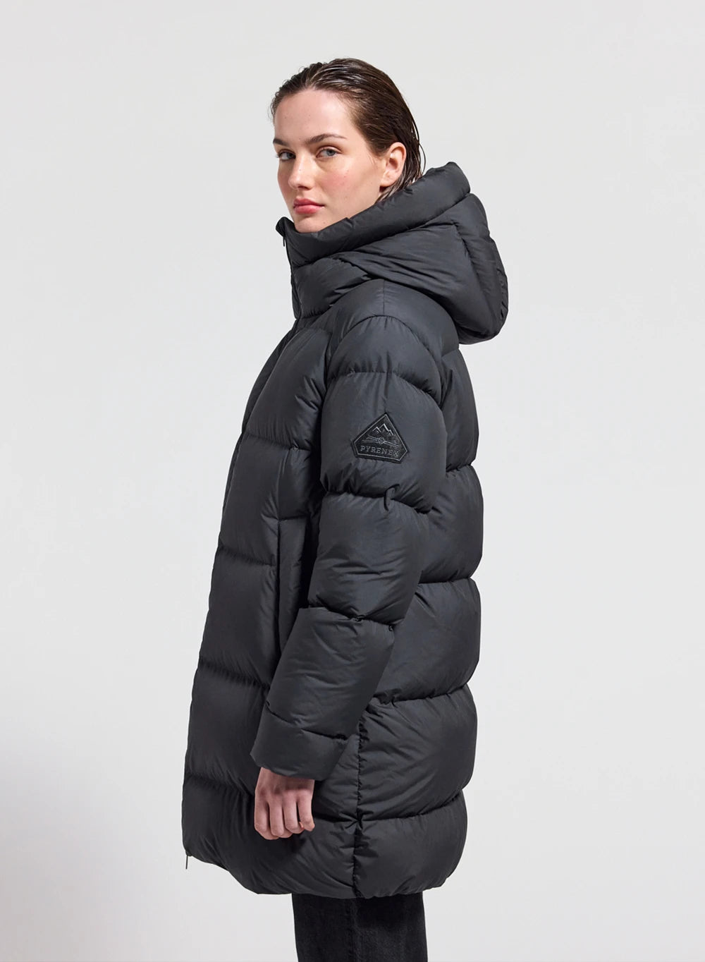 Halblange Damen-Daunenjacke Pyrenex Colibri made in Saint Sever schwarz-4