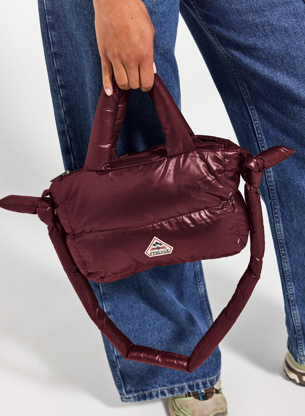 Burgundy Argi quilted down handbag-1