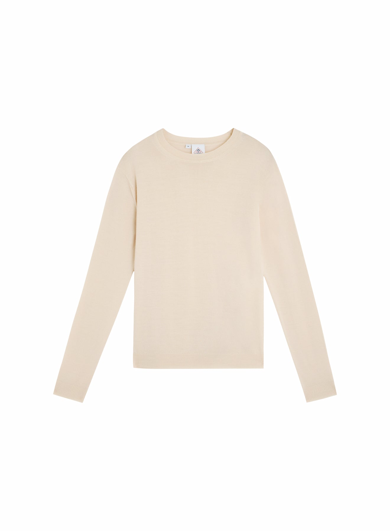 Pull fin col rond en laine mérinos femme Mysig crème-5