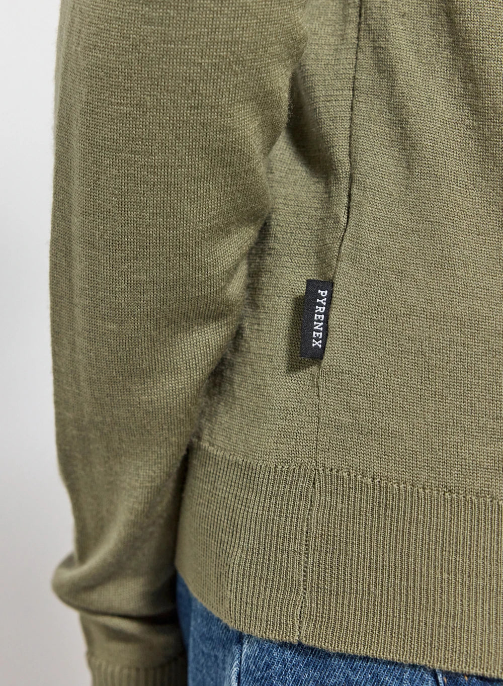 Mysig women's fine round neck merino wool sweater, khaki-3