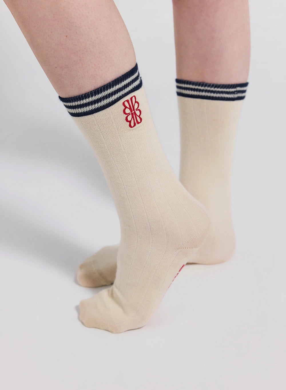 Bio-Baumwollsocken Damen Renée Pyrenex x Balzac hellbeige