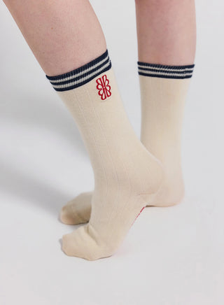 Damen-Socken aus Bio-Baumwolle Renée Pyrenex x Balzac Hellbeige