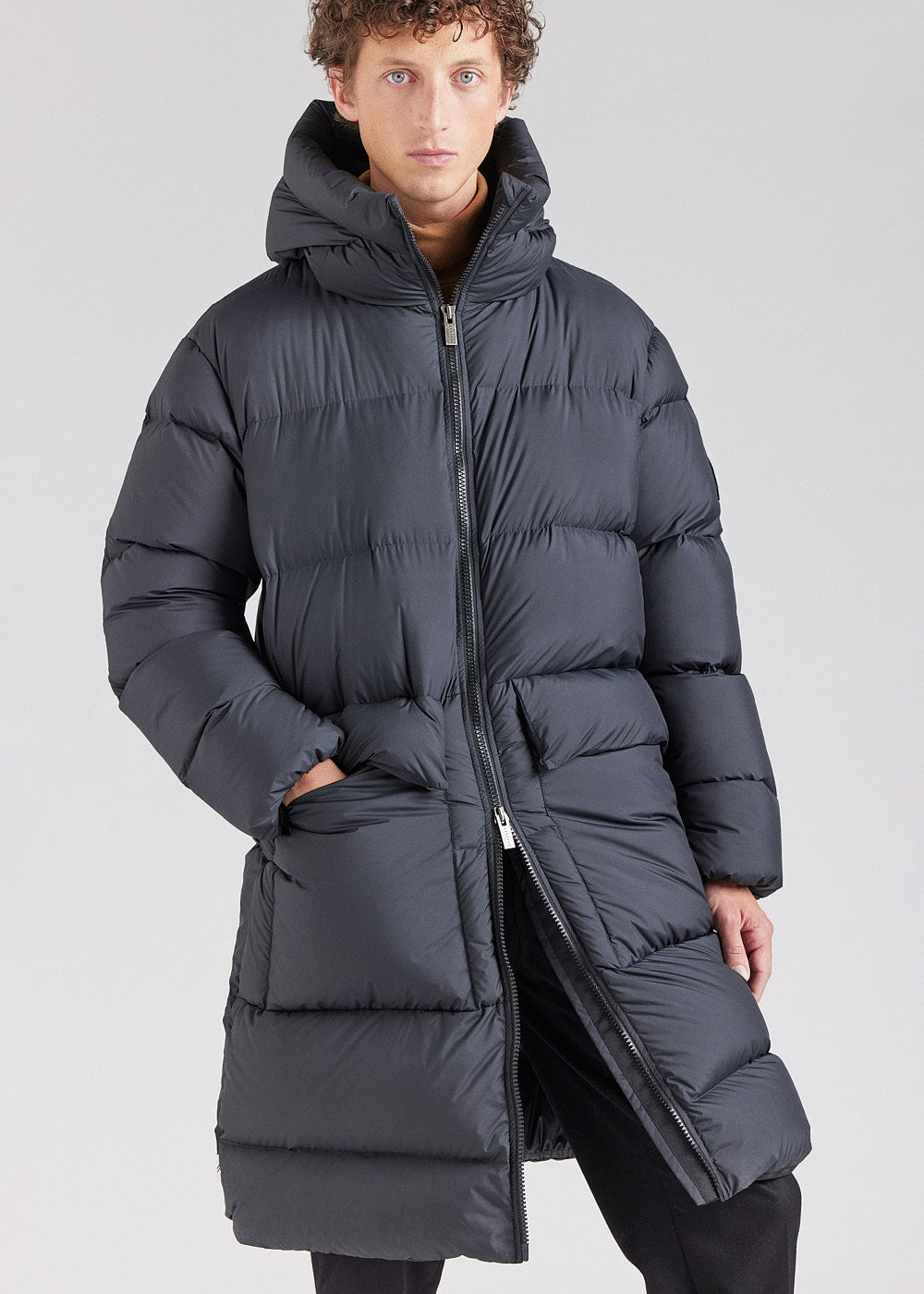 Long black Pyrenex Irek down jacket made in Saint-Sever-9