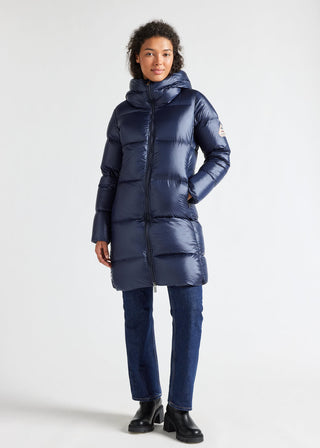 Lange Damen-Daunenjacke Pyrenex Tamara Amiral