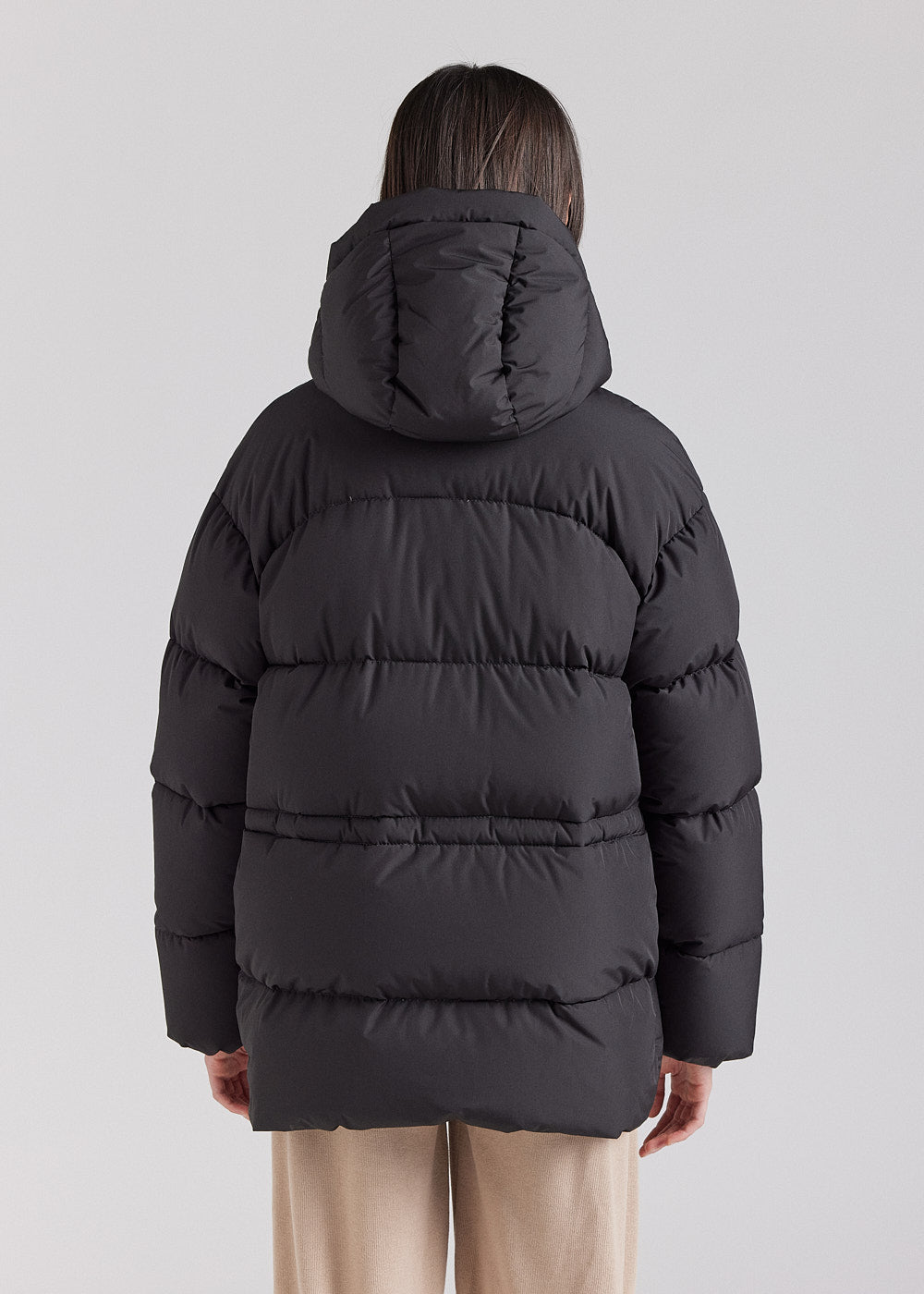 Warme Daunenjacke mit Kapuze für Damen Pyrenex Adeline schwarz-4