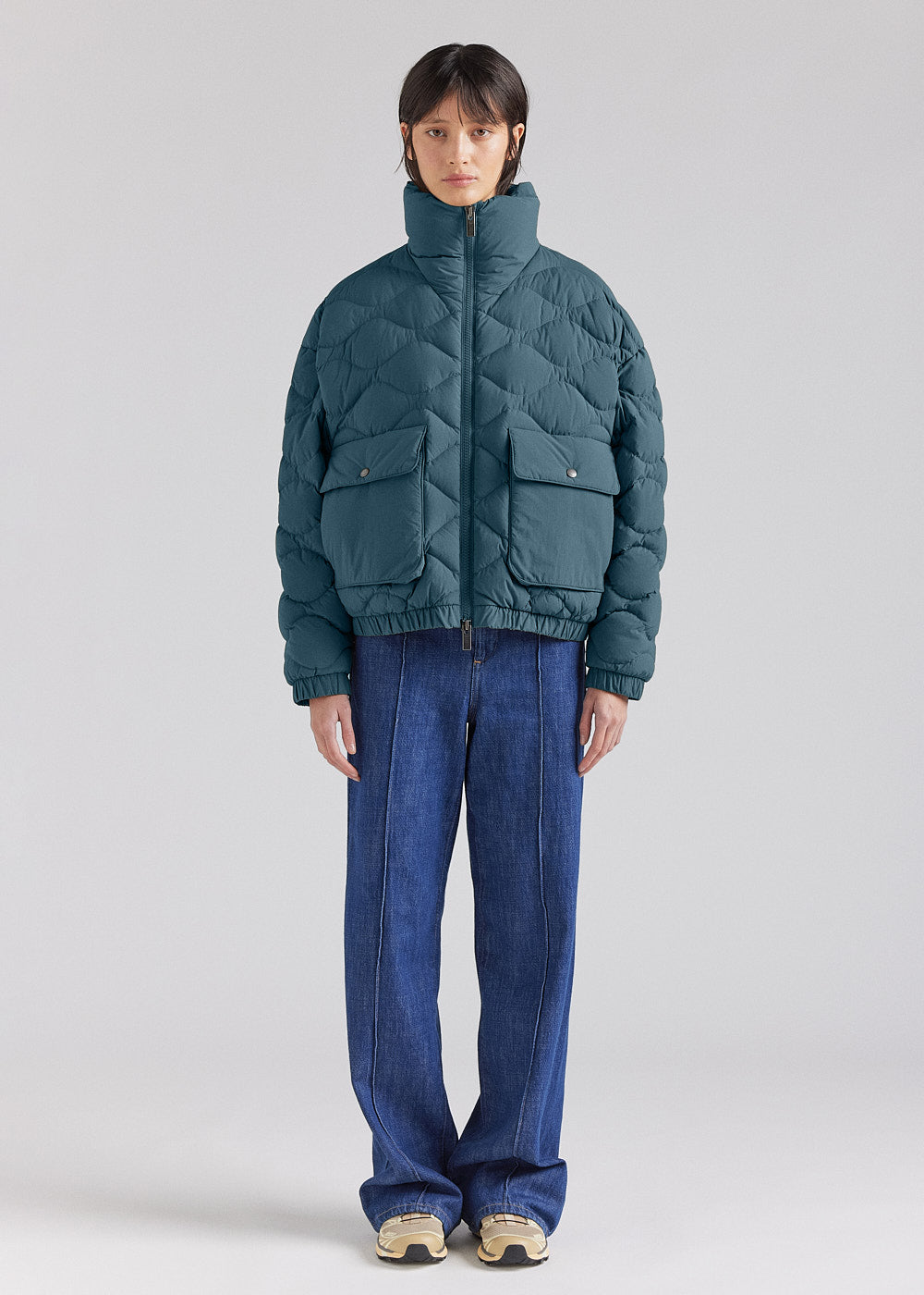 Kurze Bomber-Daunenjacke Pyrenex Enola baltic green-2