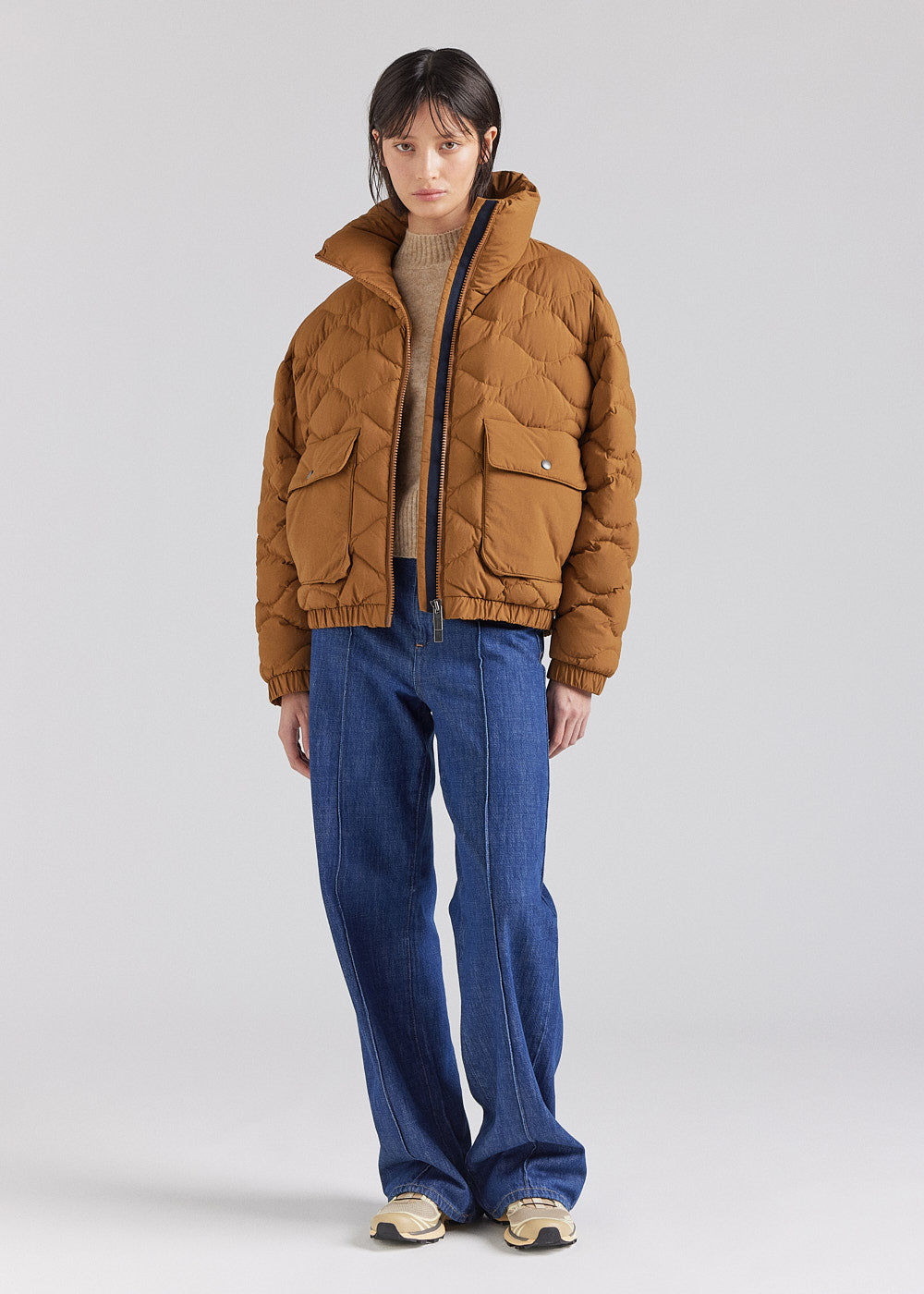 Kurze Bomber-Daunenjacke Pyrenex Enola bronzebraun-2