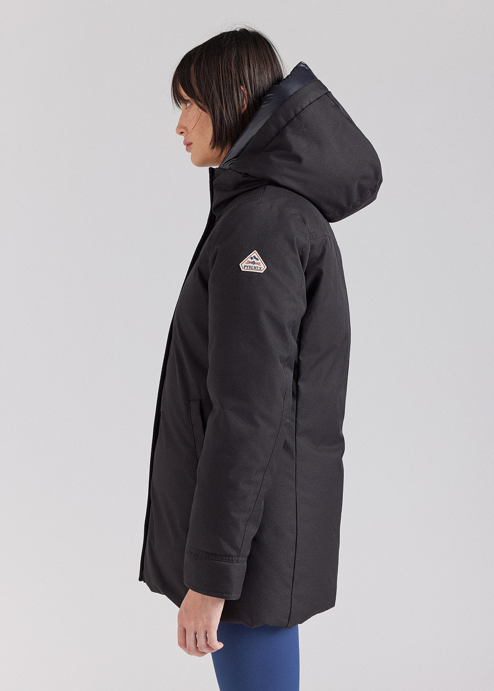 Women's Pyrenex Charlotte hooded mid-length down parka black-4