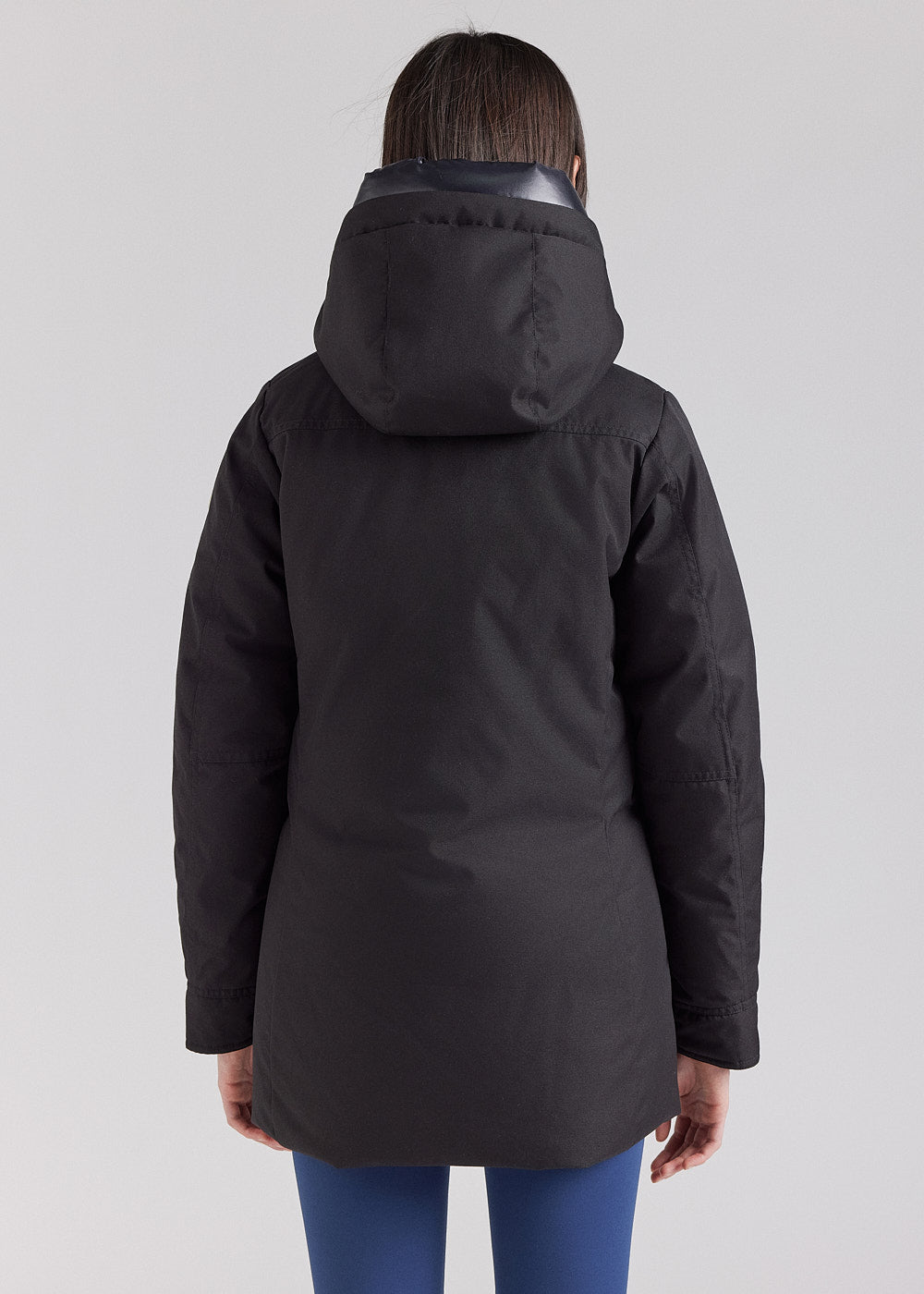 Women's Pyrenex Charlotte hooded mid-length down parka black-5