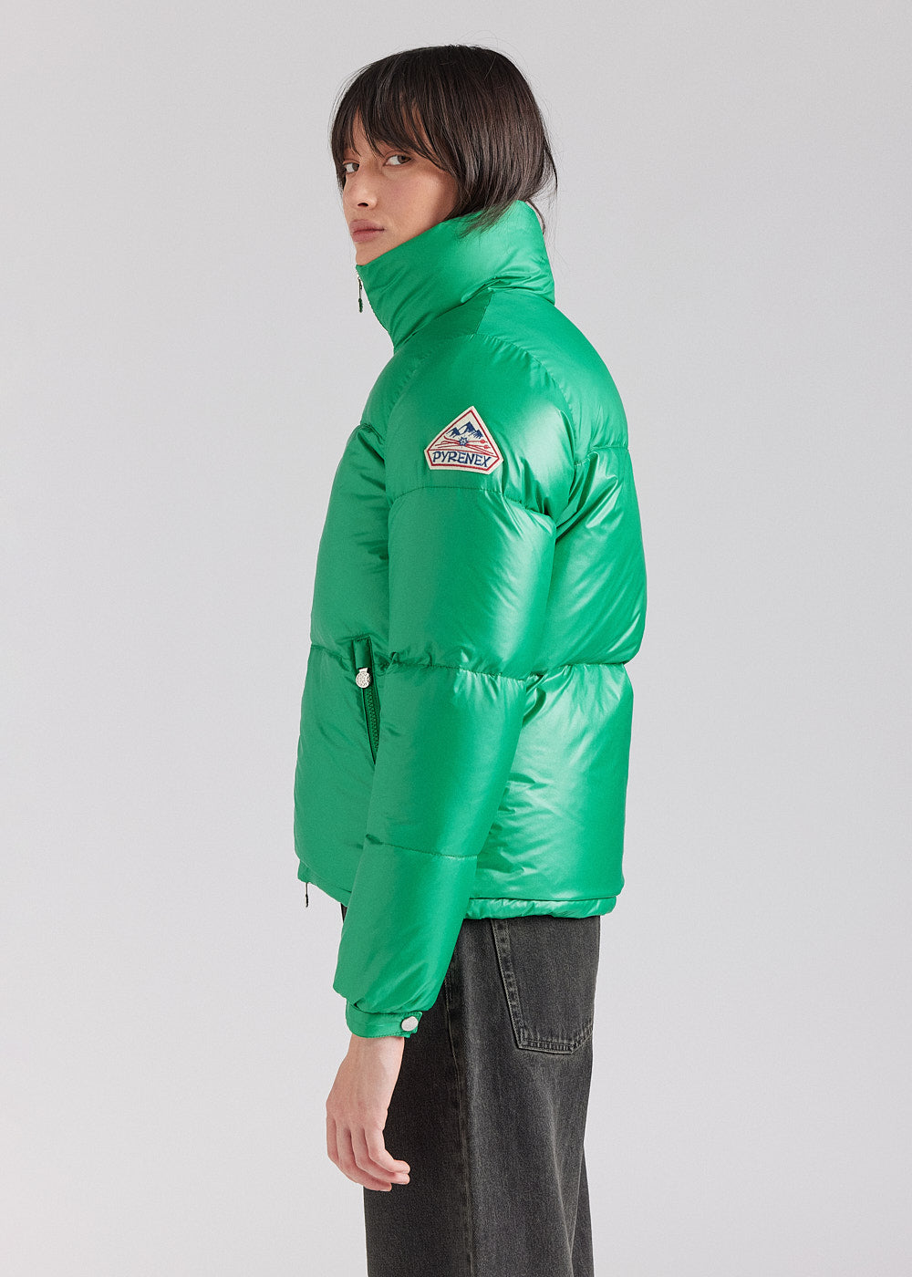 Pyrenex Goldin Women's Short Shiny Down Jacket Green-3