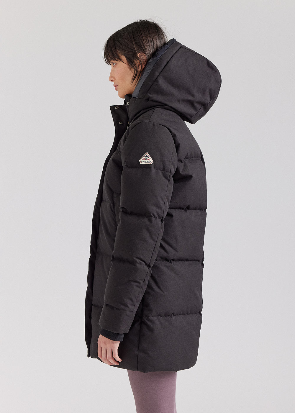 Women's Pyrenex Phenix recycled warm hooded down jacket black-4