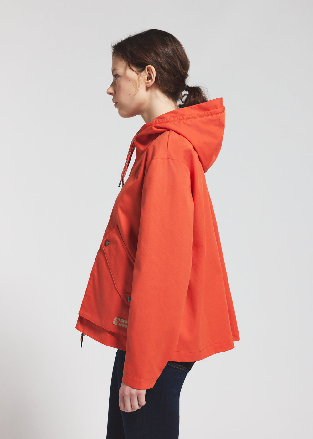 Parka courte et large à capuche fille rouge fonce Parka courte et large à capuche fille rouge fonce
