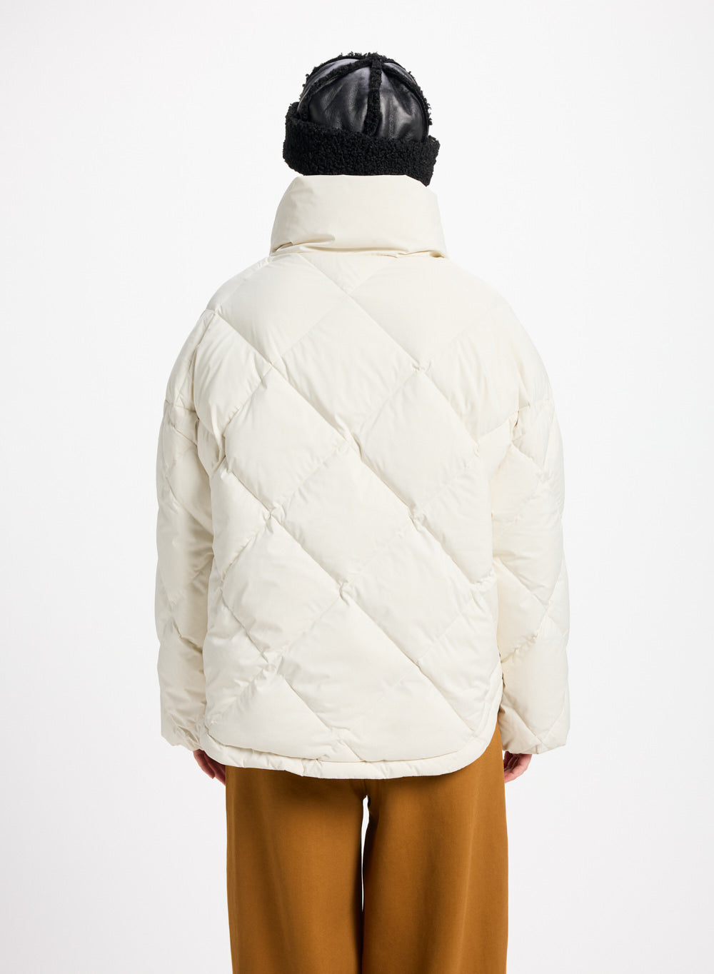 Doudoune oversize femme Pyrenex Adele avec col enveloppant blanche-4