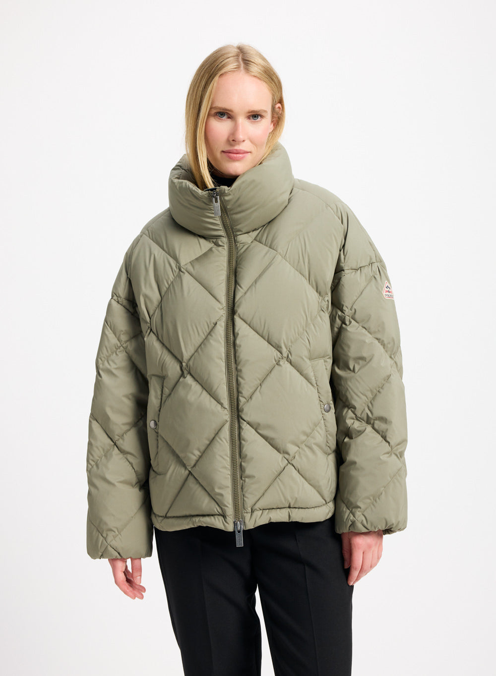 Women's Pyrenex Adele oversize down jacket khaki-1