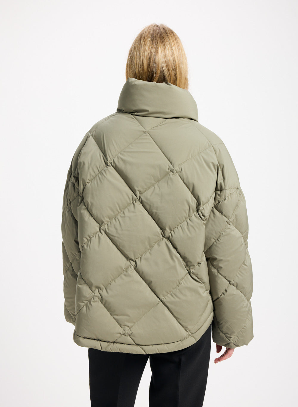 Women's Pyrenex Adele oversize down jacket khaki-5