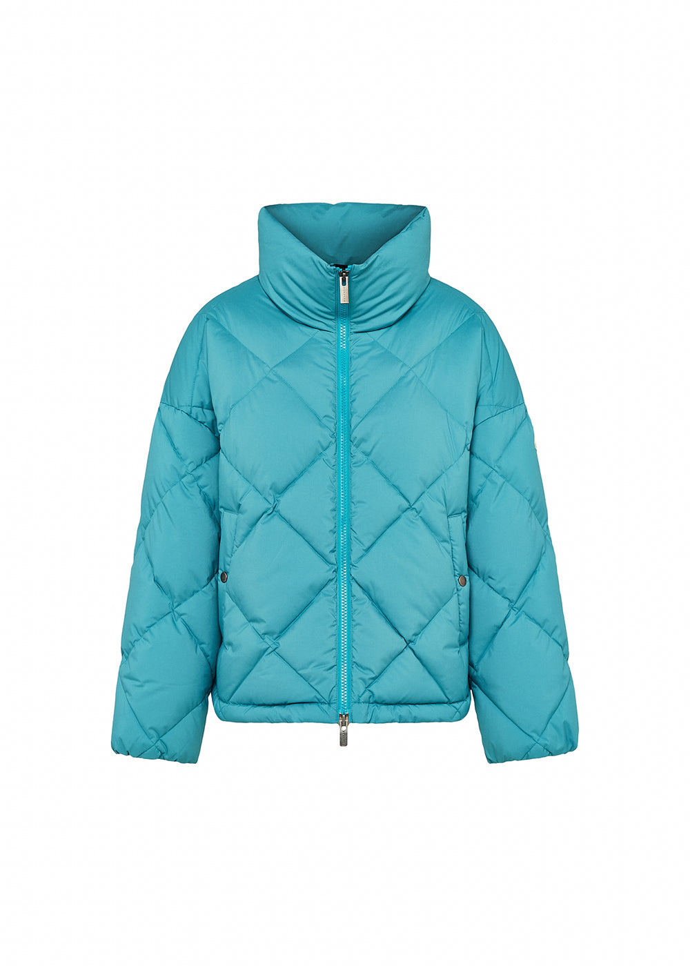 Doudoune oversize femme Pyrenex Adele avec col enveloppant turquoise-6