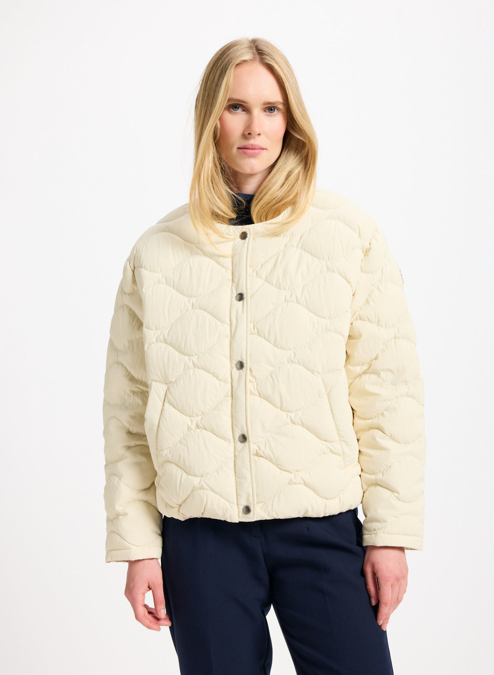 Doudoune légère Nacre pour femme blanche-1