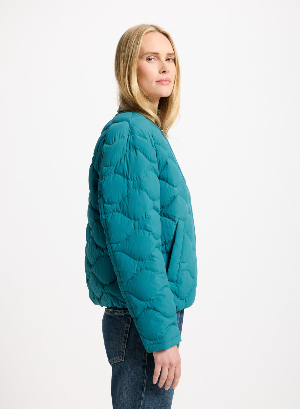 Doudoune légère Nacre pour femme turquoise-4